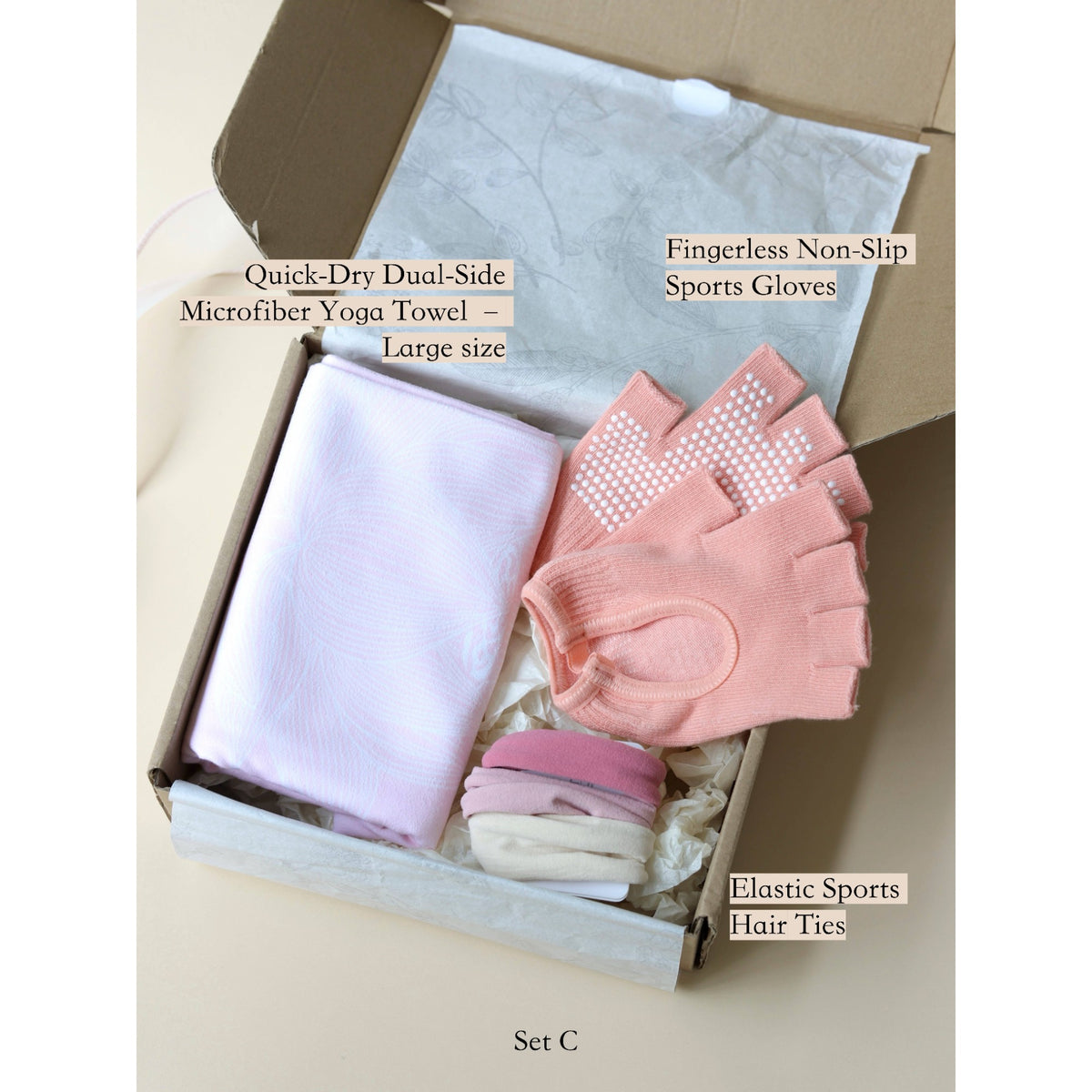 Yoga Towel & Grip Socks Gift Box Set